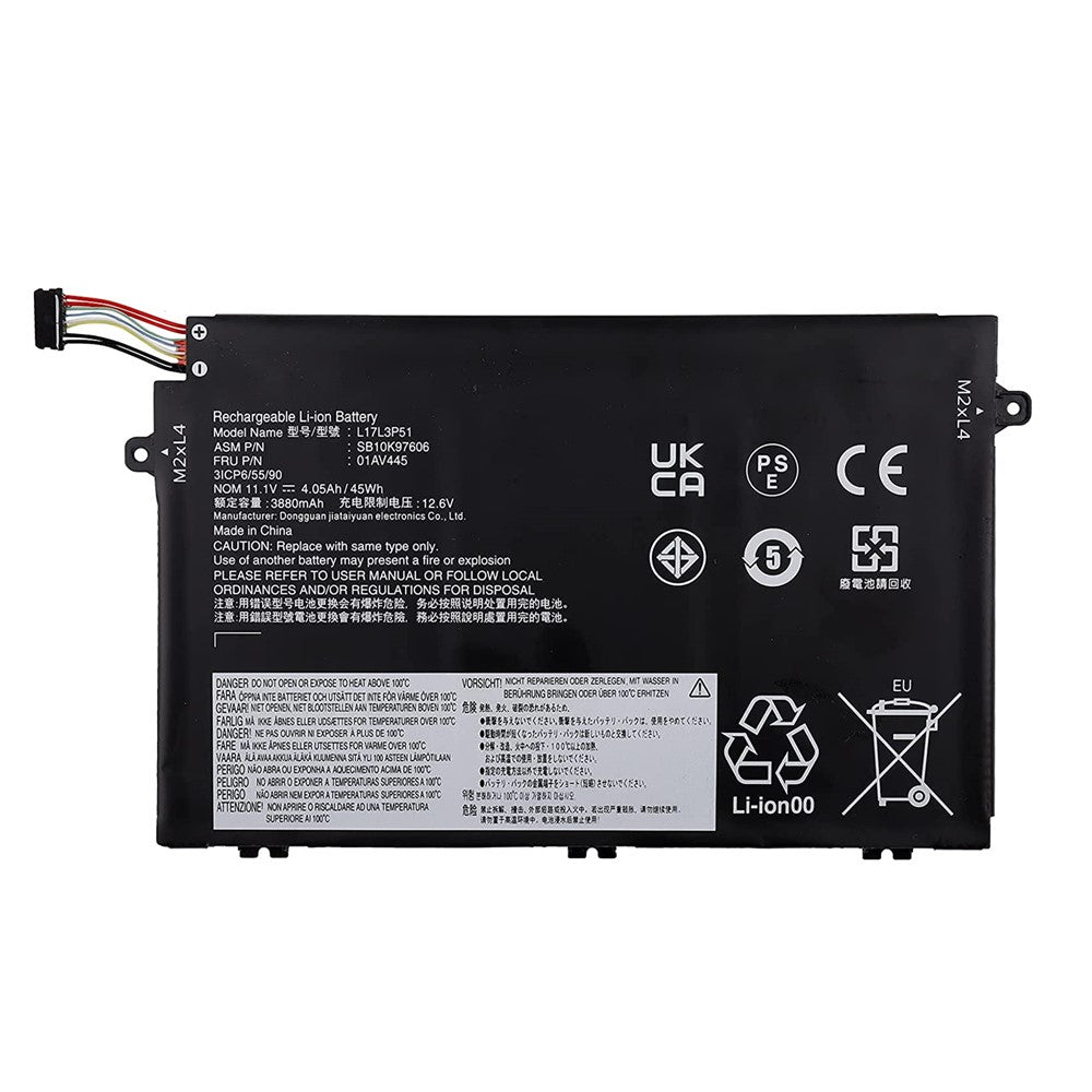 Replacement Battery for Lenovo ThinkPad E480 E485 E580 E585 E590 R480 R580 L17C3P51 L17L3P51 L17M3P51 L17M3P52