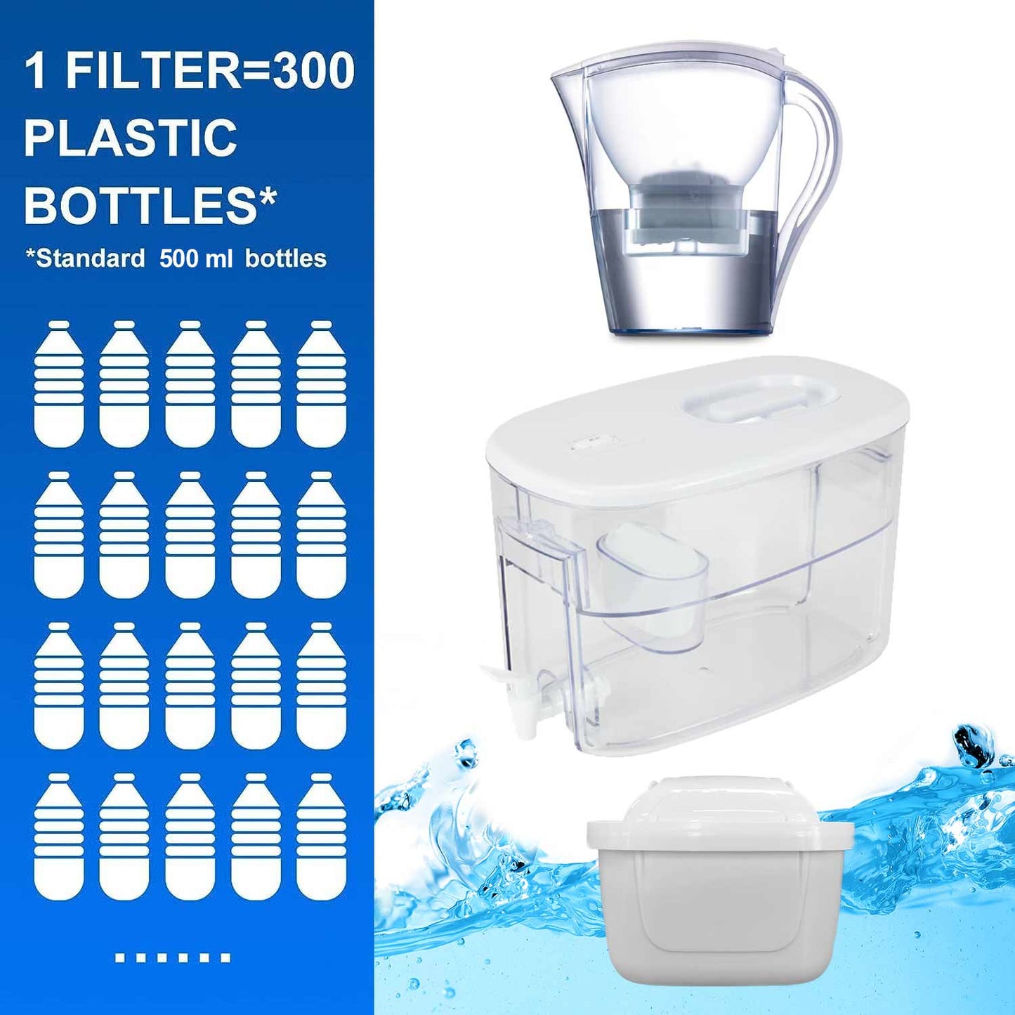 3 Replacement Water Jug Pitchers Filter Cartridge for Kmart Anko 3.3L Water Jug / 9L Water Dispenser