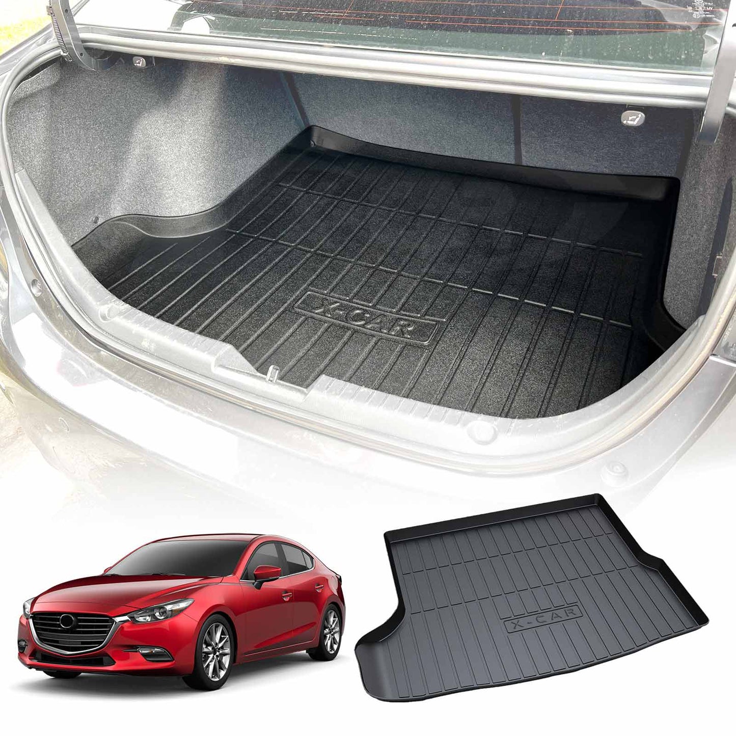 Heavy Duty Cargo Trunk Mat Boot Liner Cover Luggage Tray Fit Mazda 3 Sedan BM BN 2014 2015 2016 2017 2018 2019