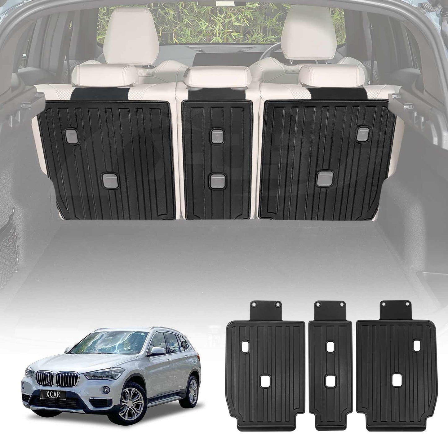 3D All Weather Back Seat Protector for BMW X1 F48 Series 2015-2022 Heavy Duty Car Seats Kick Mats Cover