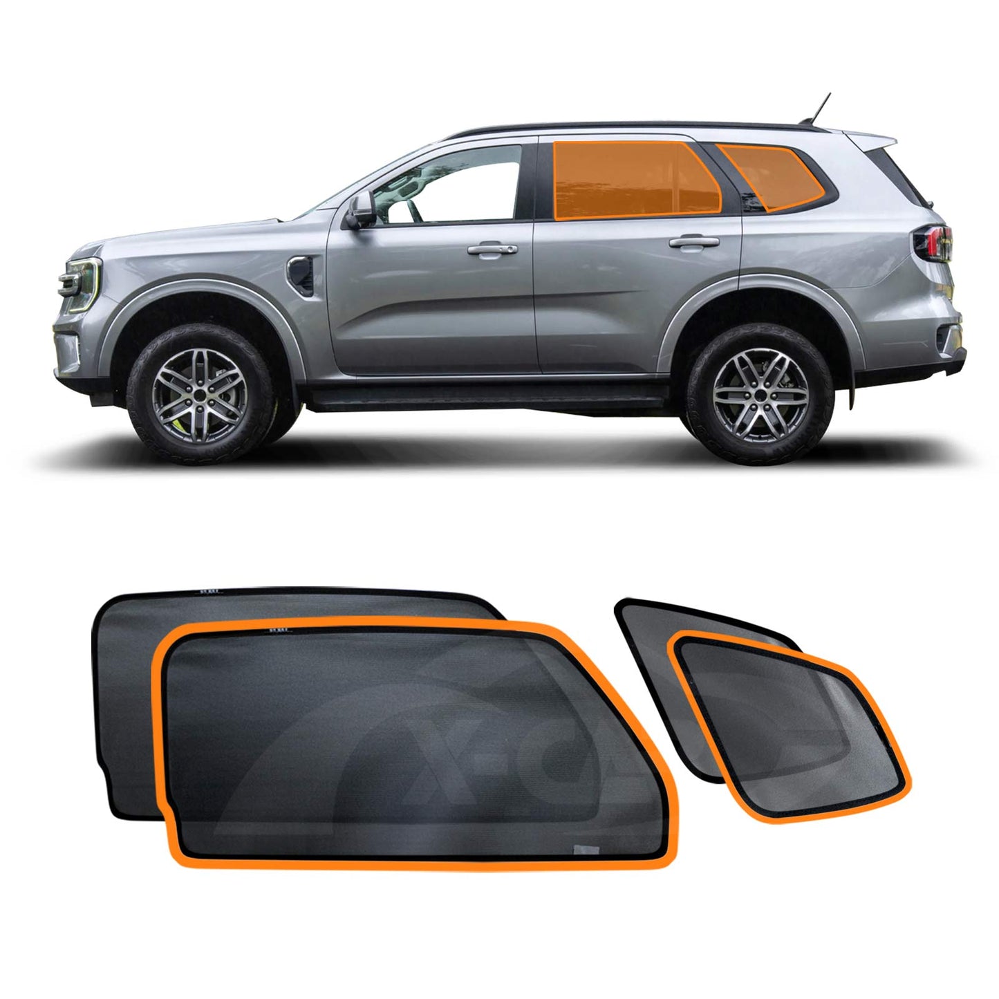 Port Rear Window Sun Shade for Ford Everest 2022-Onwards Car Sun Blind Mesh