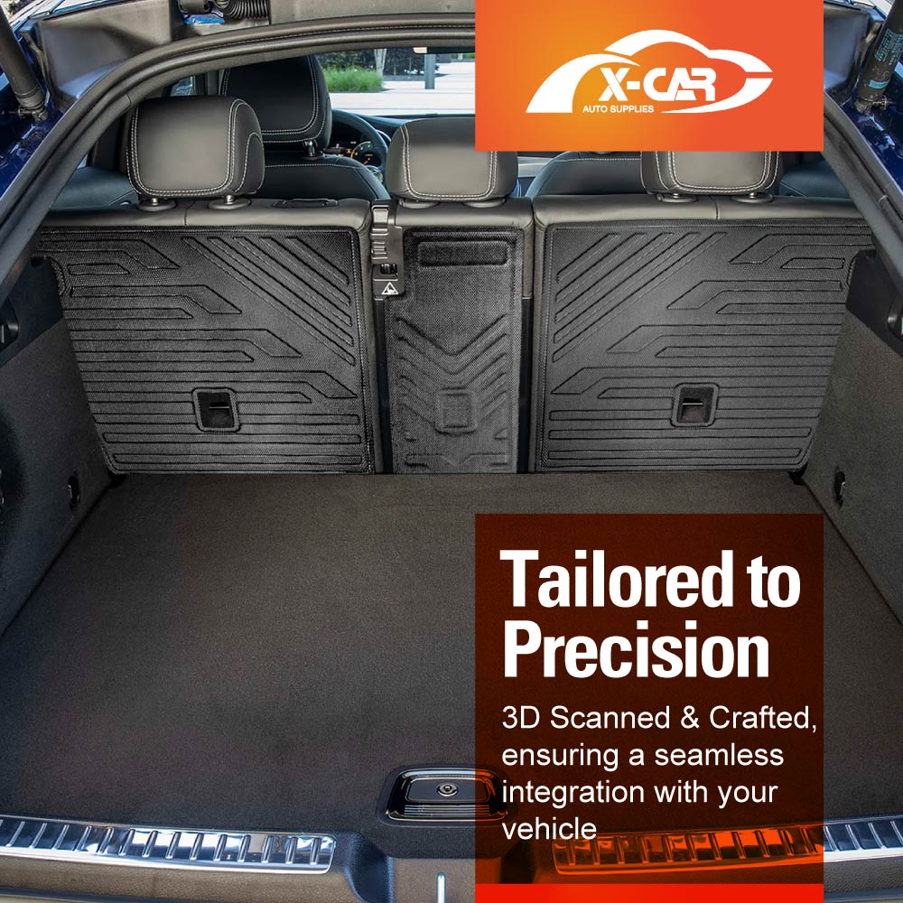 Boot Liner Kick Mats Set for Mercedes-Benz GLC Coupe 2016-2023 All Weather Heavy Duty Cargo Car Trunk Back Seat Protector