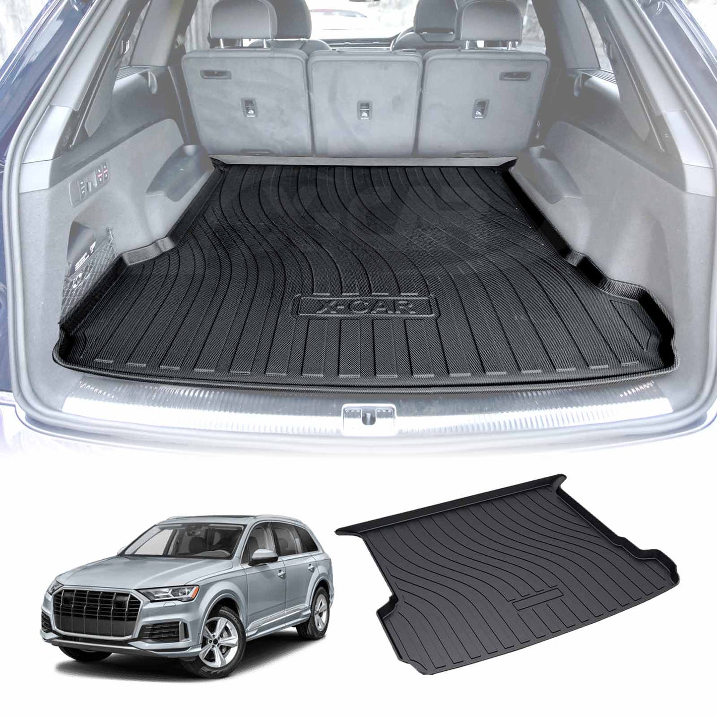 Heavy Duty TPE Cargo Mat Boot Liner Cover Luggage Tray for Audi Q7 SQ7 2015-2025