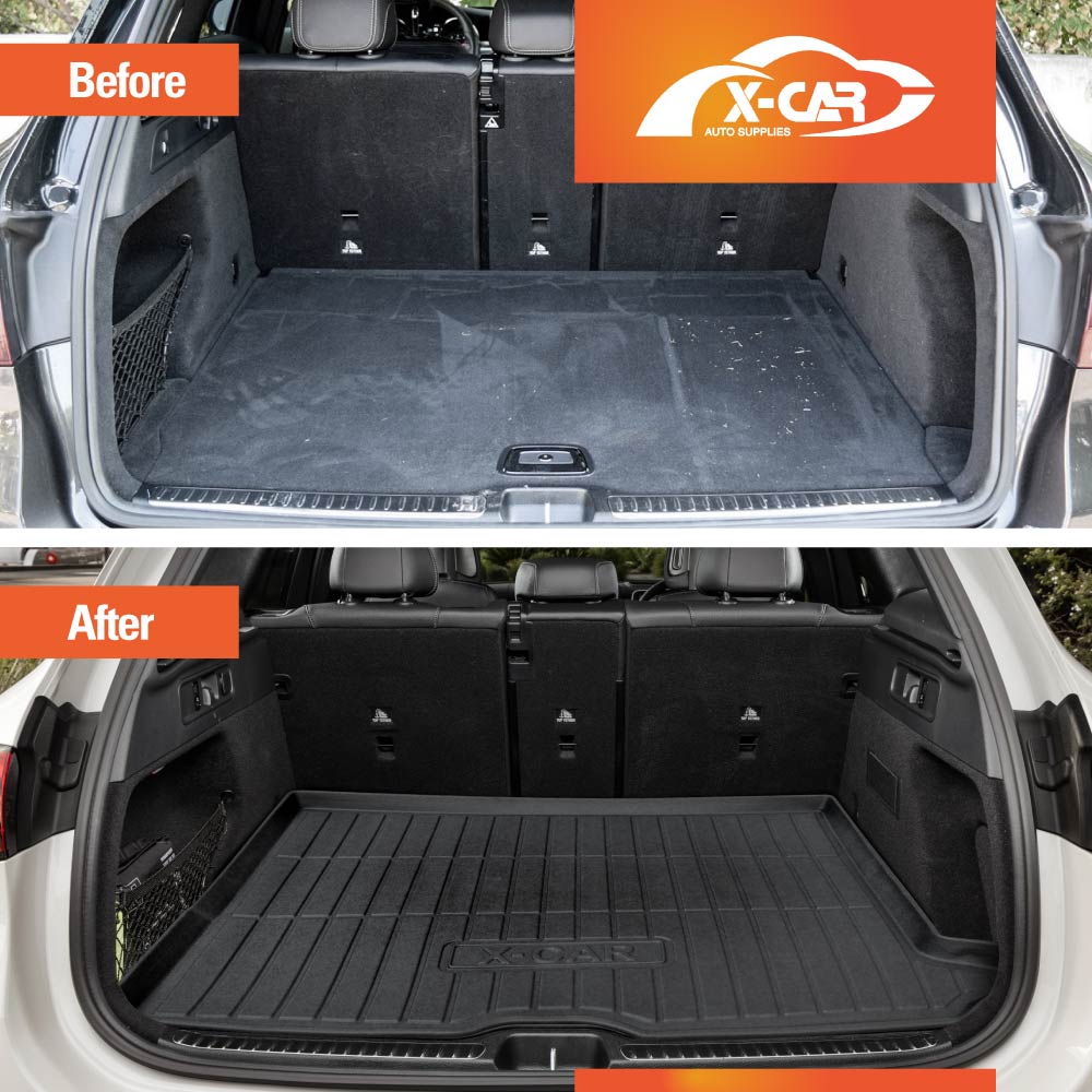 3D All Weather Boot Liner Back Seat Protector Combo for Mercedes-Benz GLC Class 2015-2022 Heavy Duty Car Kick Mats Cover Cargo