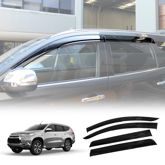 Weathershields for Mitsubishi Pajero Sport 2015-2025 Car Weather Shields Wind Deflectors Window Sun Visor 4-Piece Set