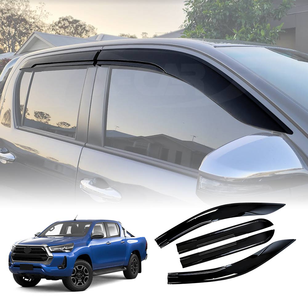 Weathershields for Toyota Hilux SR5 Double Cab 2015-2025 Car Weather Shields Wind Deflectors Window Sun Visor 4-Piece Set