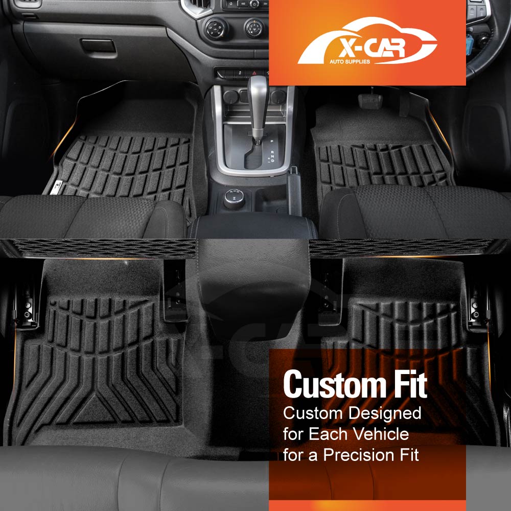 3D Floor Mats Boot Liners Set for Holden Trailblazer 2016-2022 All Weather Heavy Duty Cargo Kick Mats Back Seat Protector Cover