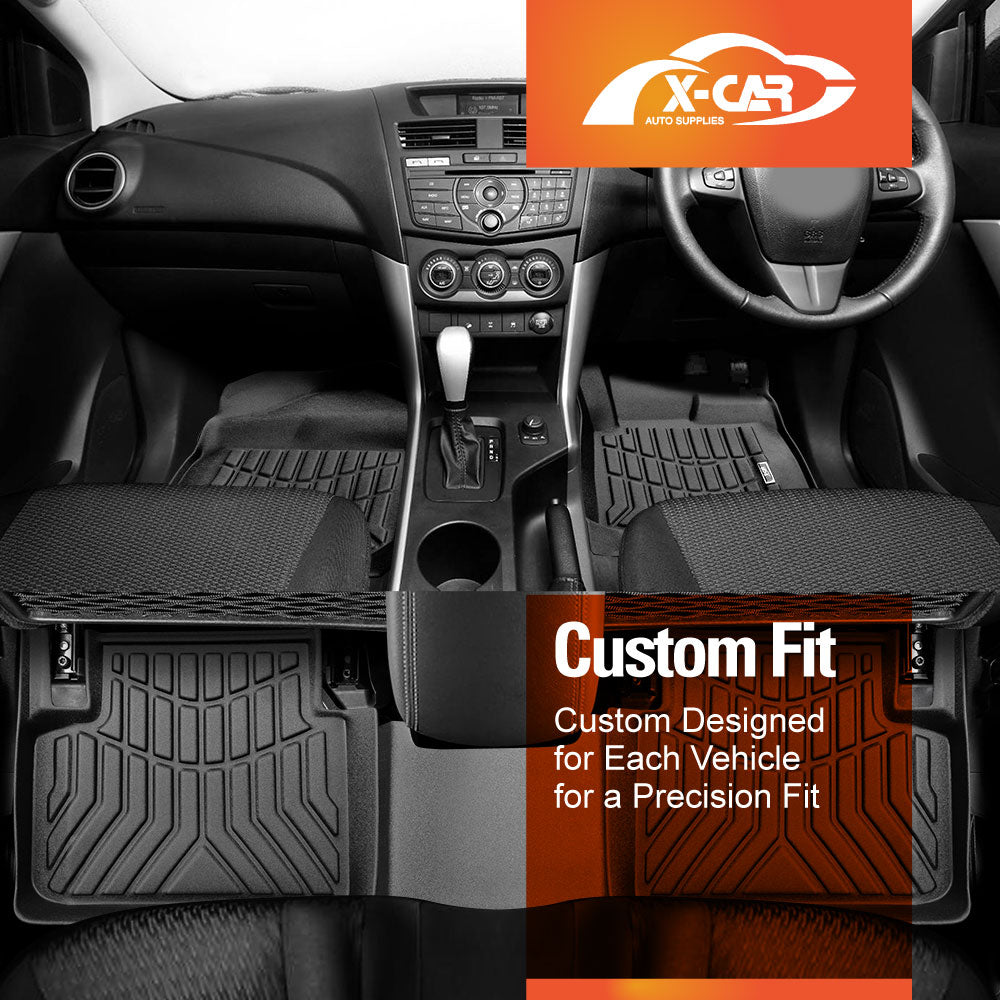 3D Floor Mats for Mazda BT-50 Dual Cab 2011-2020 Customized Heavy Duty All Weather Car Liners Door Sill Covered Carpet