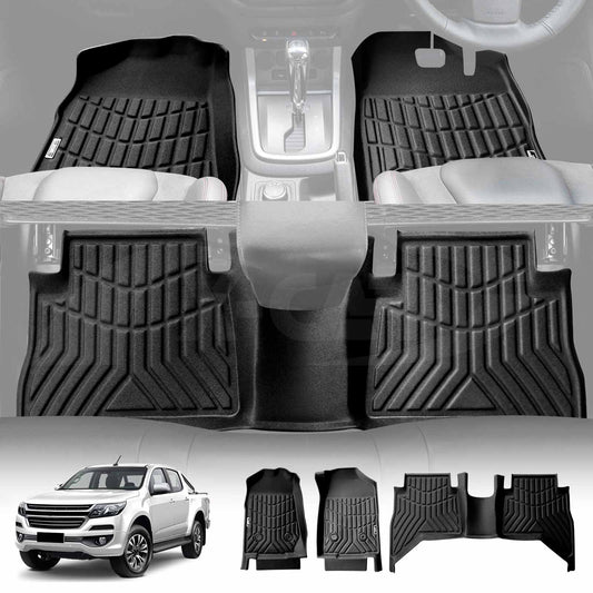 3D All-Weather Floor Mats for Holden Colorado Dual Cab 2012-2020 Heavy Duty Customized Car Floor Liners Full Set Carpet