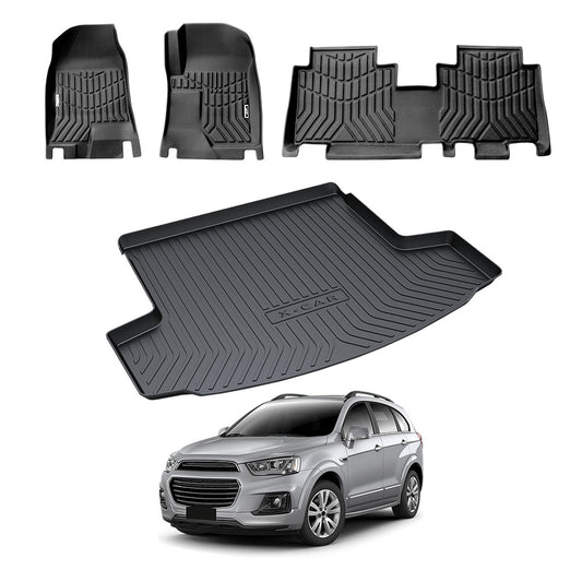 3D All-Weather Floor Mat Boot Liner Carpet for Holden Captiva 2006-2017 Heavy Duty Customized Car Floor Liners Full Set