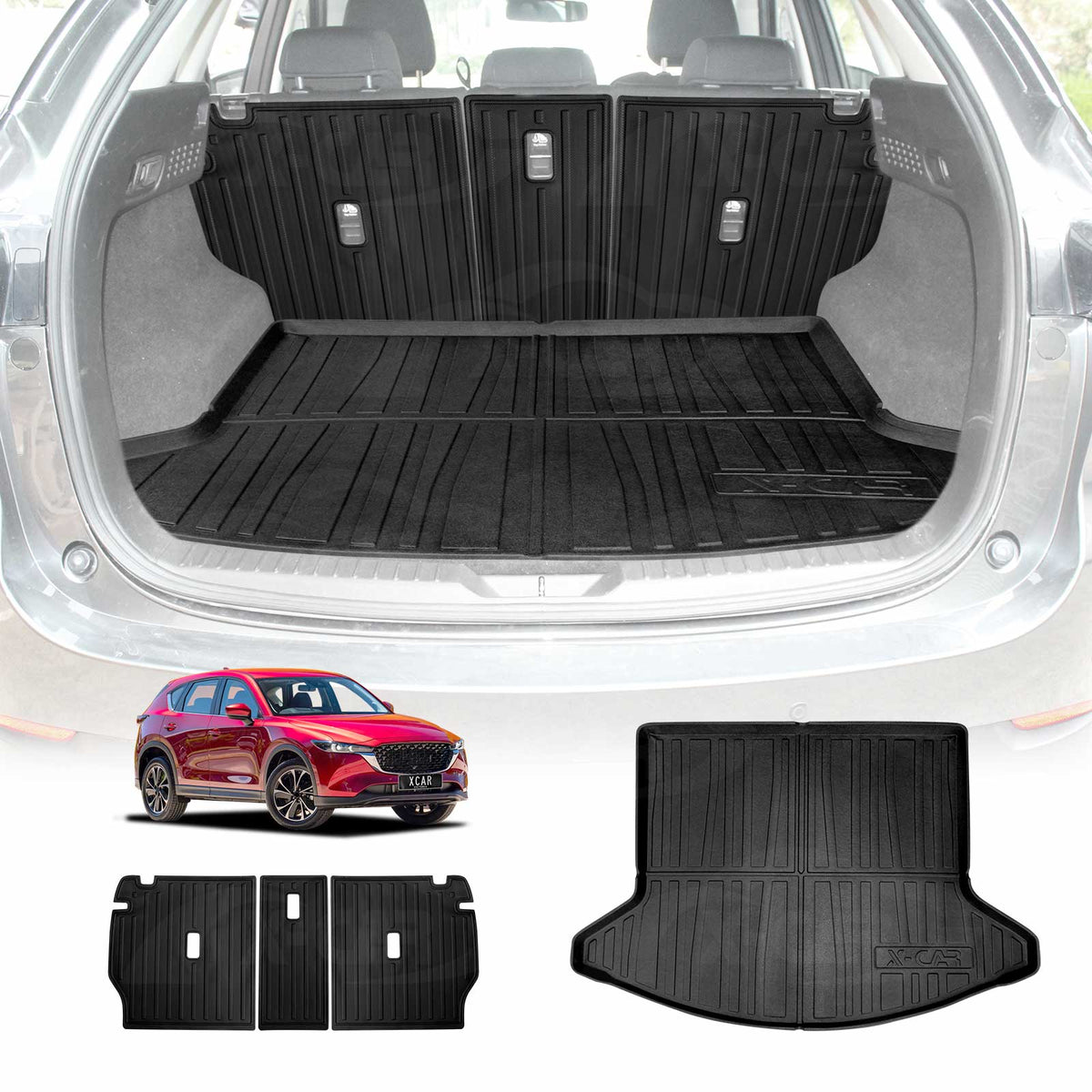 Boot Liner Back Seat Protector for Mazda CX5 CX-5 2017-2026 All Weather Heavy Duty Cargo Car Trunk Kick Mats