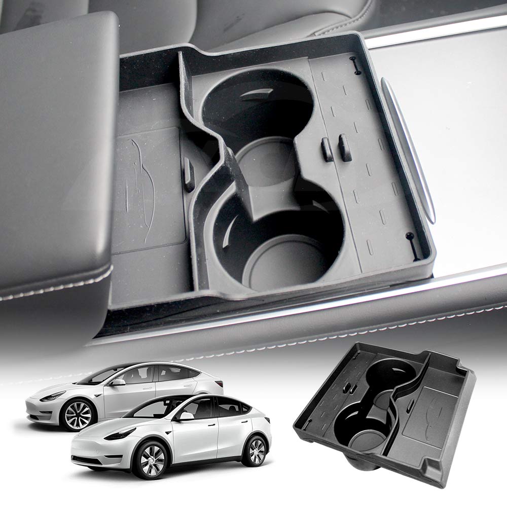 Centre Console SIlicone Cup Holder Insert Tray for Tesla Model 3 2017-2023 and Model Y 2021-2025