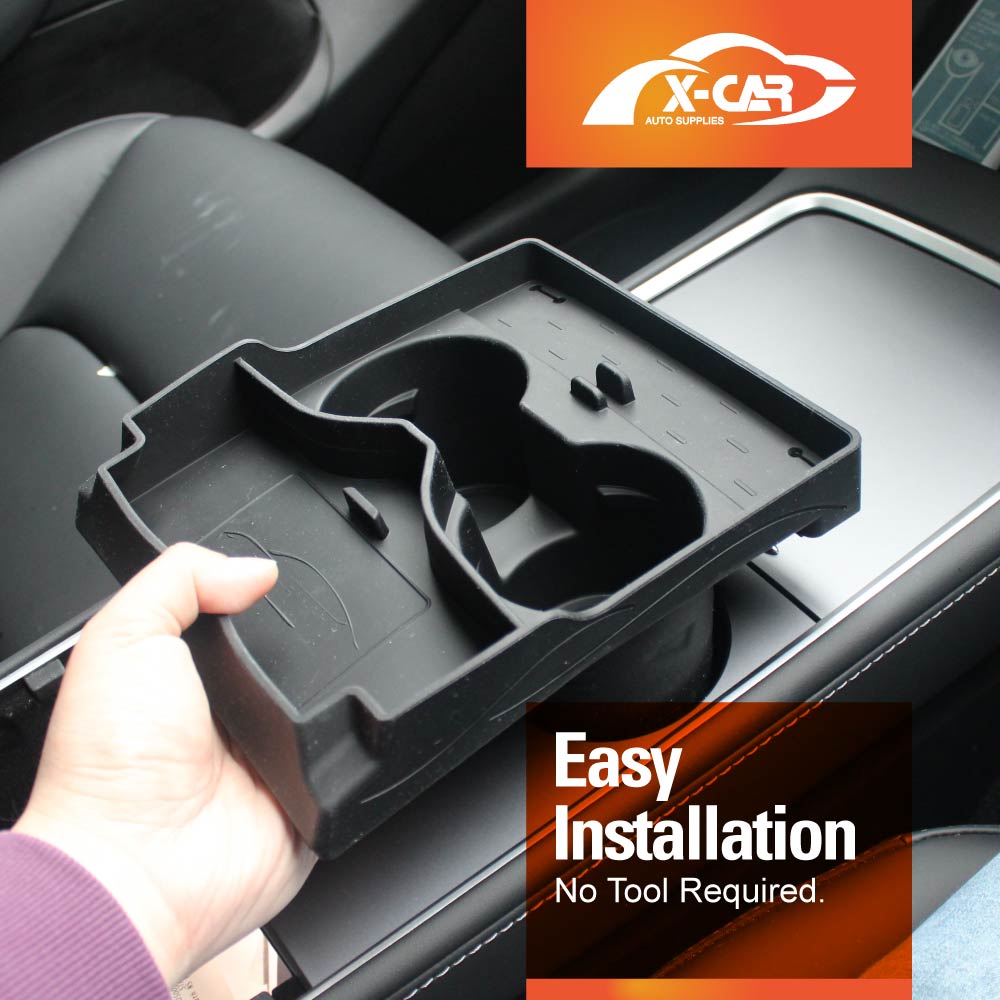 Centre Console SIlicone Cup Holder Insert Tray for Tesla Model 3 2017-2023 and Model Y 2021-2025