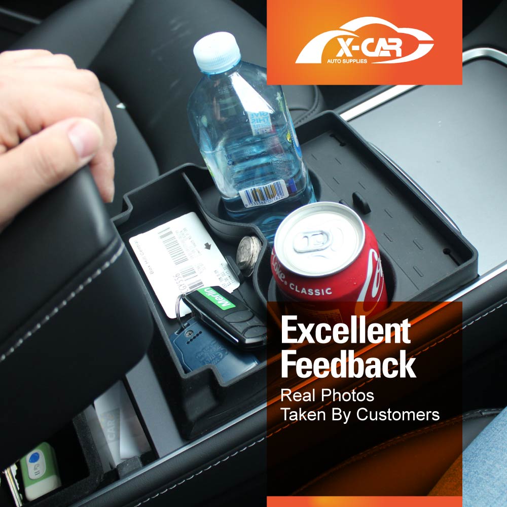 Centre Console SIlicone Cup Holder Insert Tray for Tesla Model 3 2017-2023 and Model Y 2021-2025