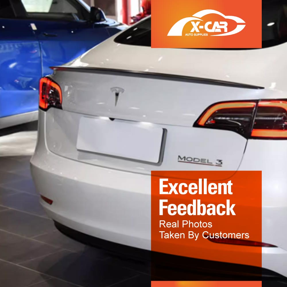 Matt Black Spoiler for Tesla Model 3 2017-2023 Rear Trunk Wing Lip Tail Performance Style