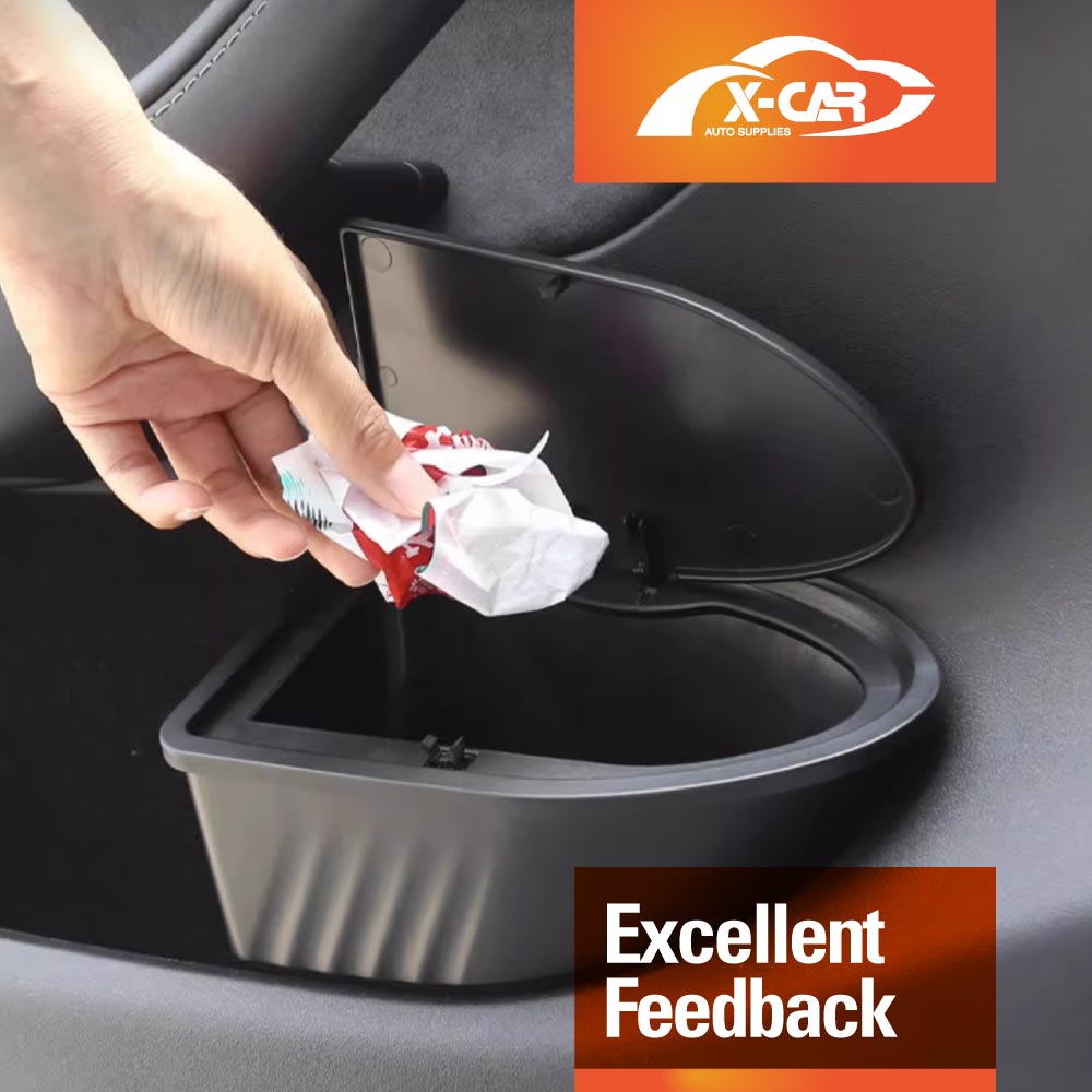 Front Door Side Trash Can for Tesla Model Y 2021-2025 with Lid Storage Bin Set of 2