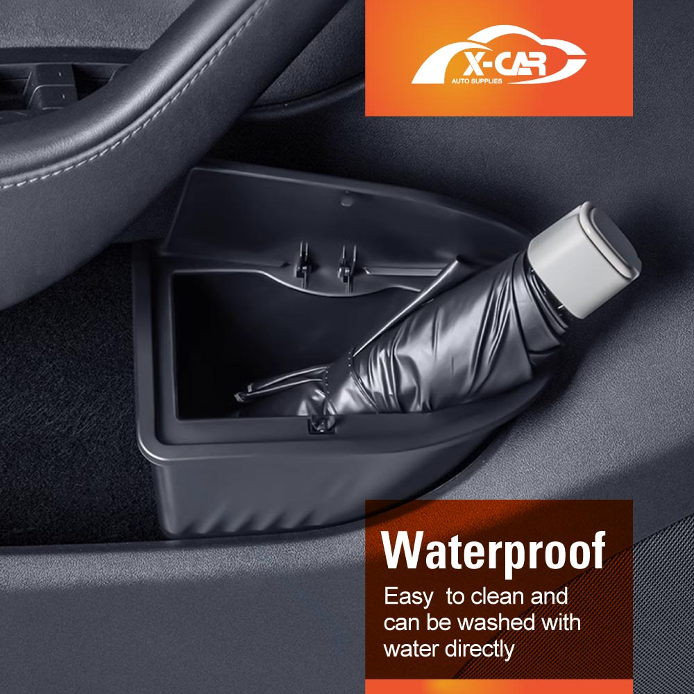 Front Door Side Trash Can for Tesla Model Y 2021-2025 with Lid Storage Bin Set of 2