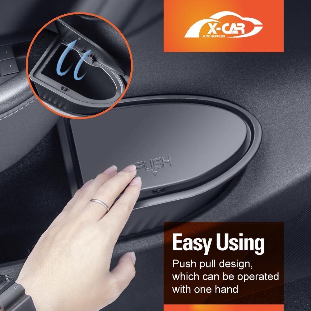 Front Door Side Trash Can for Tesla Model Y 2021-2025 with Lid Storage Bin Set of 2
