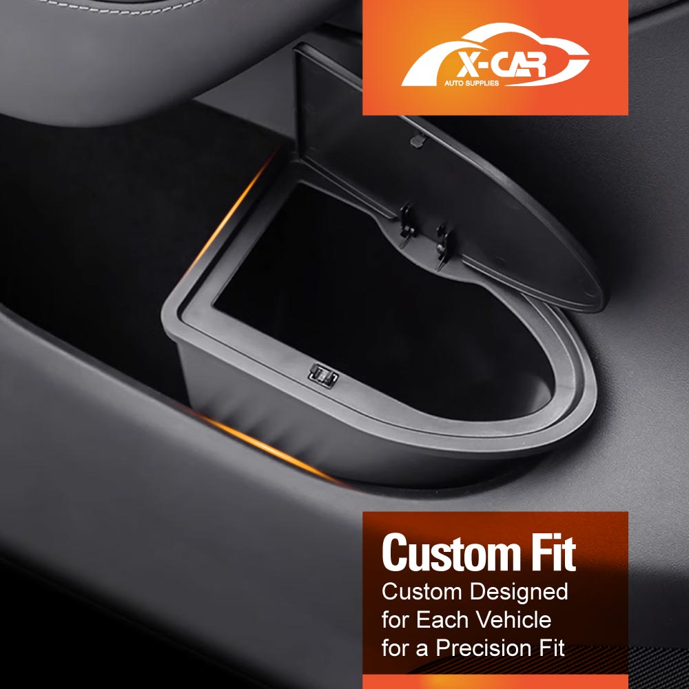 Front Door Side Trash Can for Tesla Model Y 2021-2025 with Lid Storage Bin Set of 2