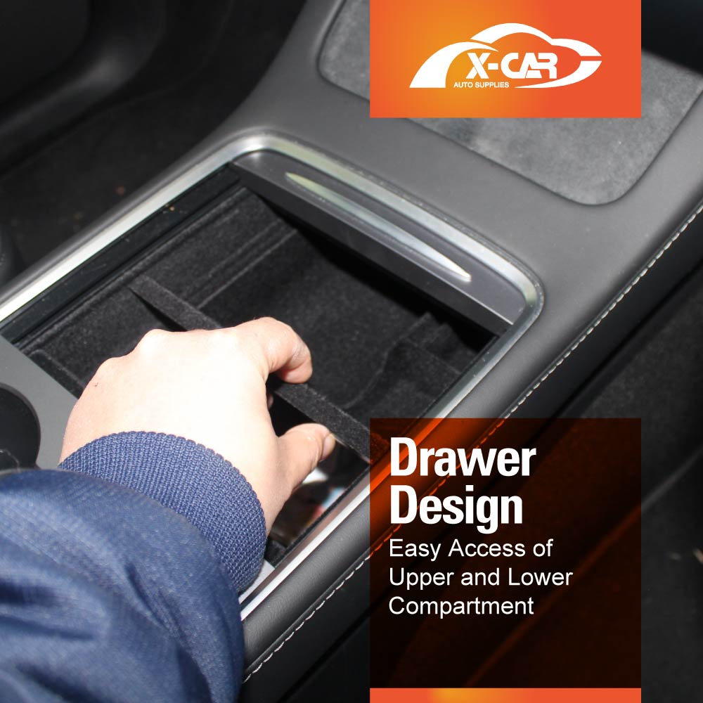 Centre Console Organizer Tray for Tesla Model 3 2017-2023 and Model Y 2021-2025 Armrest Storage Box Cubby Drawer Container