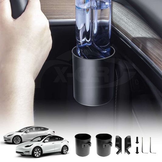 Interior Door Mount Car Cup Holder Rack for Tesla Model 3 2017-2023 and Model Y 2021-2025 Set of 2