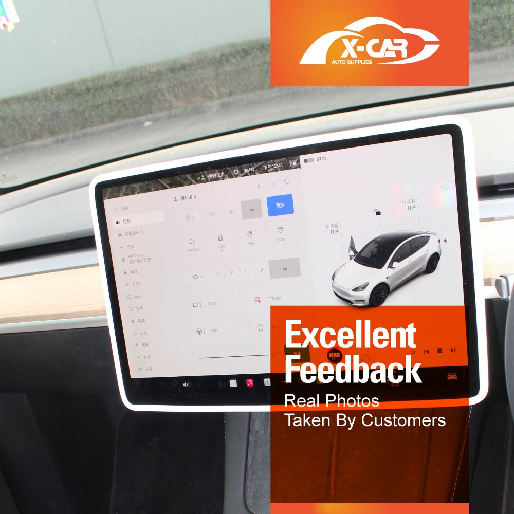 Tesla Model 3 2017-2023 and Model Y 2021-2025 Screen Protector Frame Protection Silicone Cover Case Accessories White
