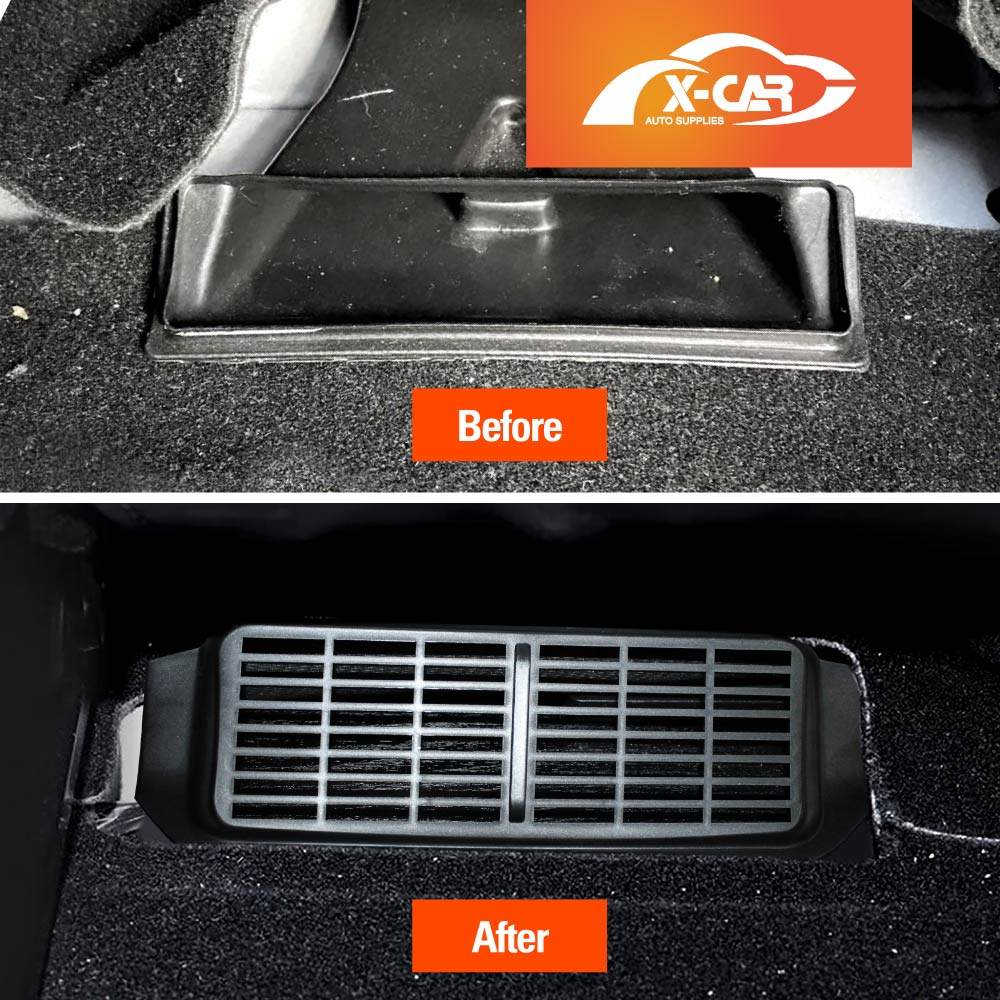 Tesla Model 3 Backseat Rear Under Seat Air Conditioning Outlet Vent Cover Flow Grille Protector Set of 2