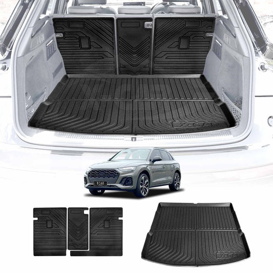 Boot Liner Back Seat Protector for Audi Q5 SQ5 2017-Onwards All Weather Heavy Duty Cargo Car Trunk Kick Mats