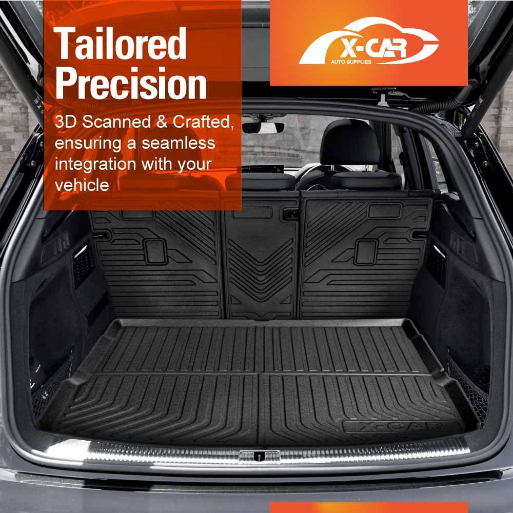Floor Mats Boot Liner Set for Audi Q5 SQ5 FY series 2017-2025 All Weather Heavy Duty Cargo Kick Back Seat Protector Cover