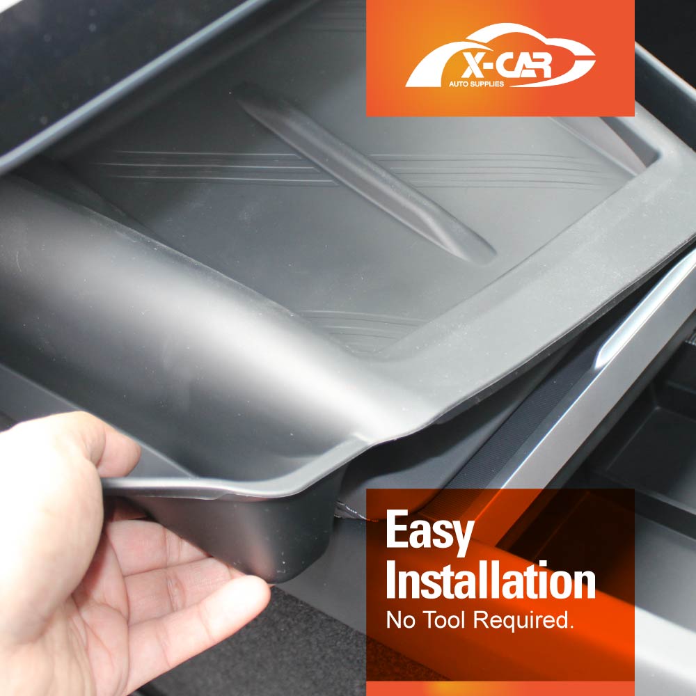 Grey Silicone Anti-Slip Mat with Side Storage For Tesla Model 3 Highland 2023-2025 Center Console Wireless Charger Protective Pad