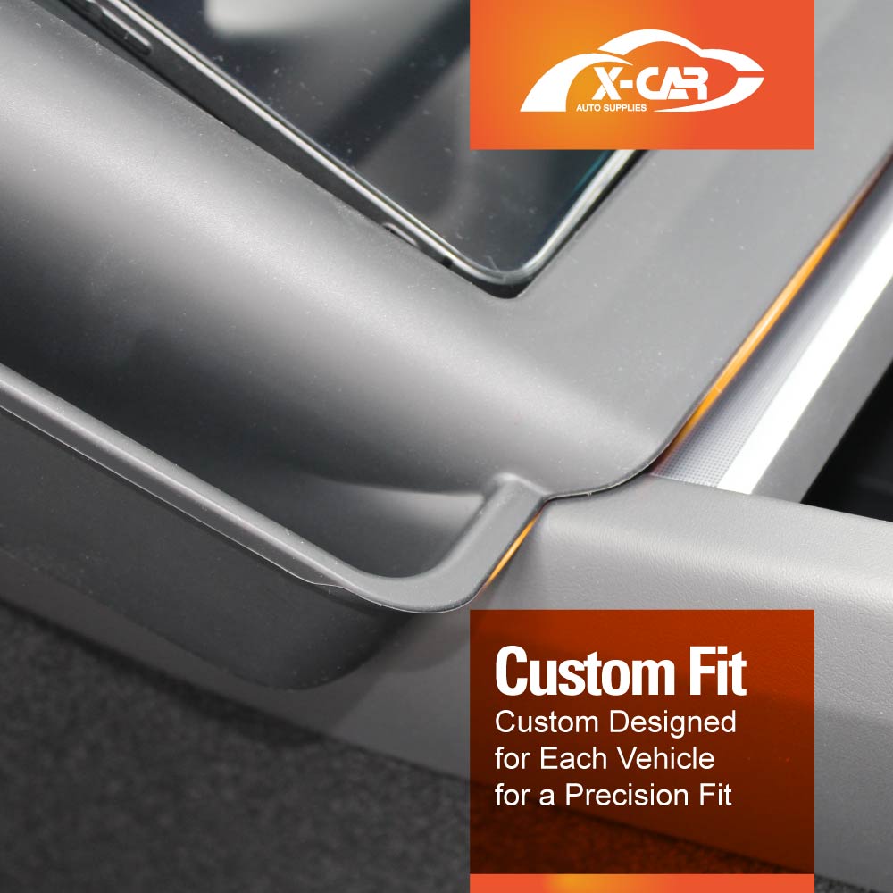 Grey Silicone Anti-Slip Mat with Side Storage For Tesla Model Y Juniper 2025-Onwards Center Console Wireless Charger Protective Pad