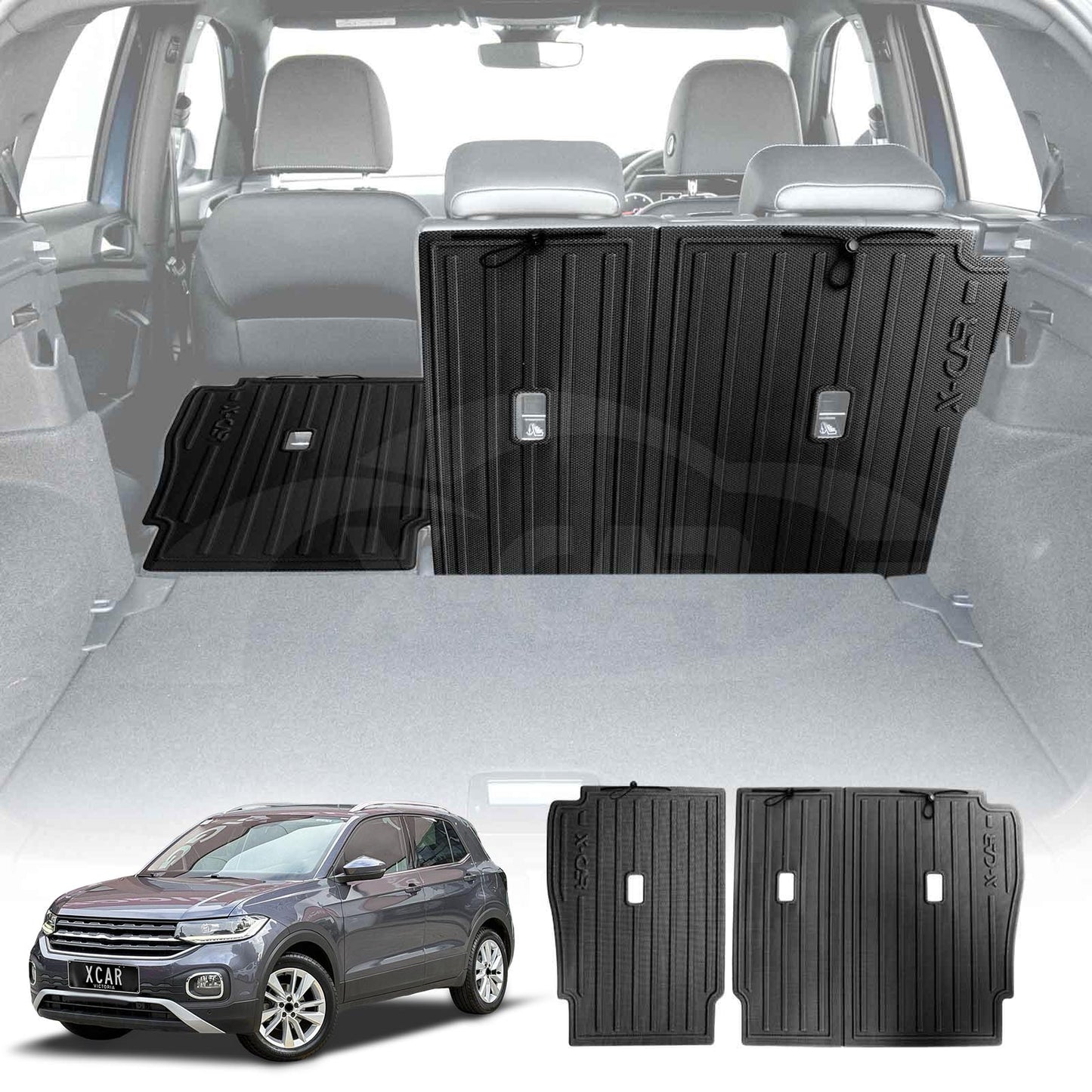Back Seat Protector for Volkswagen T-Cross 2019-Onwards All Weather Heavy Duty Car Seat Kick Mats Cover