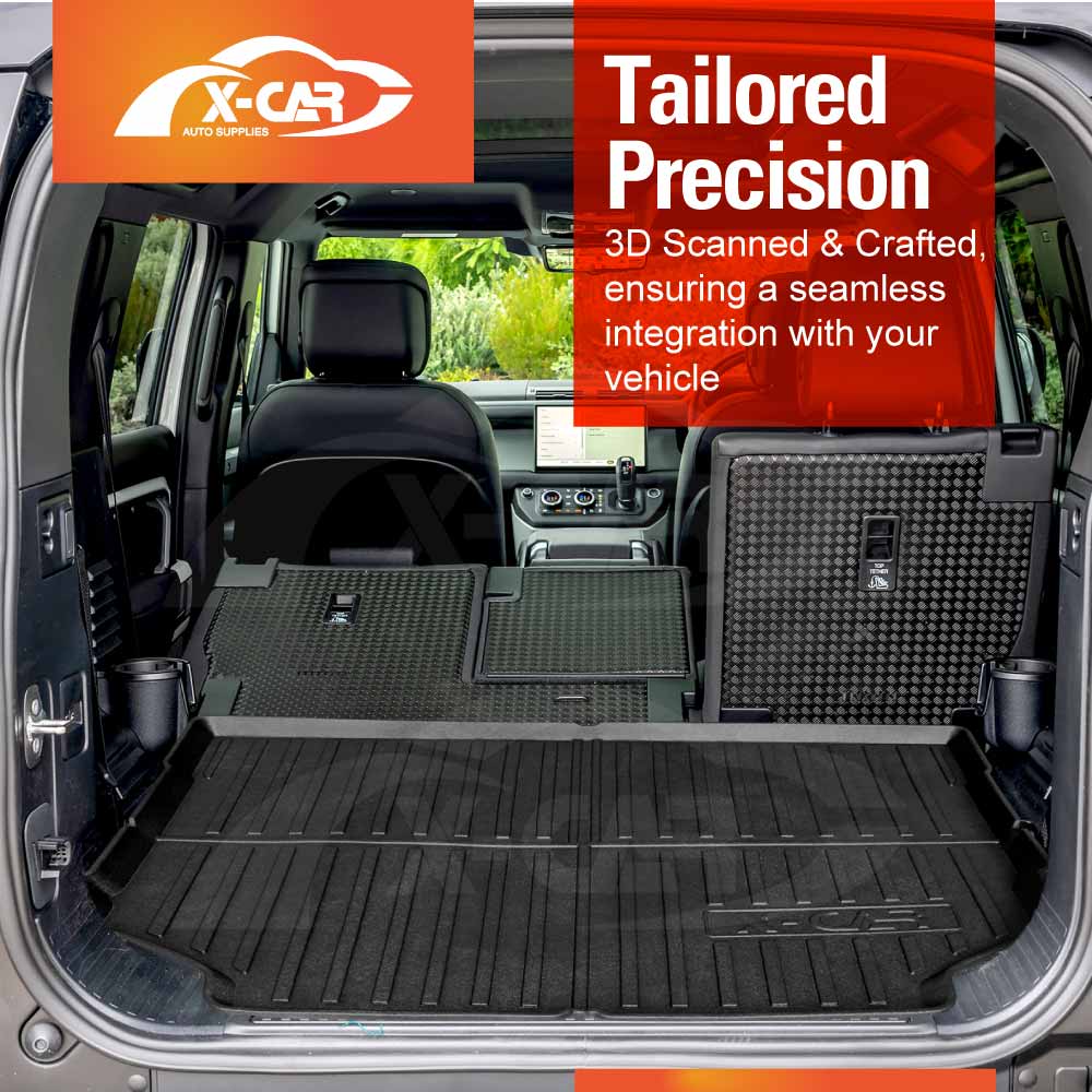 3D Floor Mats Boot Liner for Land Rover Defender L663 110 5 Seater 2020-Onwards All Weather Heavy Duty Cargo Car Trunk Luggage Tray