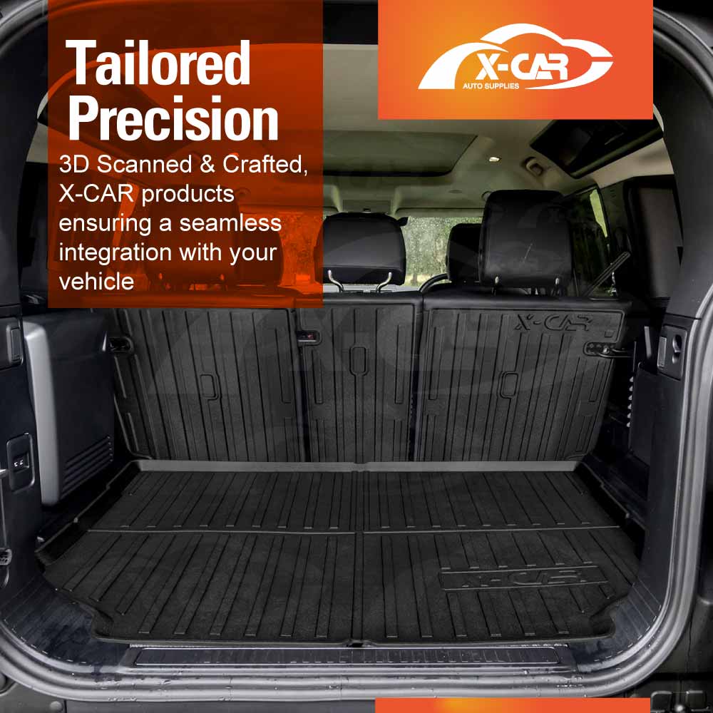 Floor Mats Boot Liner Set for Land Rover Defender L663 110 5 Seater 2020-Onwards All Weather Car Trunk Cargo Kick Back Seat Cover