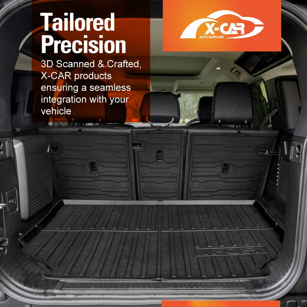 Floor Mats Boot Liner Set for Land Rover Defender L663 110 5 Seater 2020-Onwards All Weather Car Trunk Cargo Kick Back Seat Cover