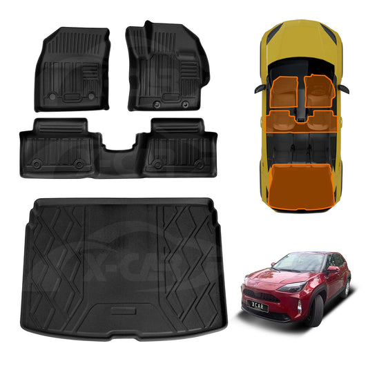 3D Floor Mats Boot Liner for Toyota Yaris Cross MXP Series 2020-Onwards All Weather Heavy Duty Cargo Car Trunk Luggage Tray