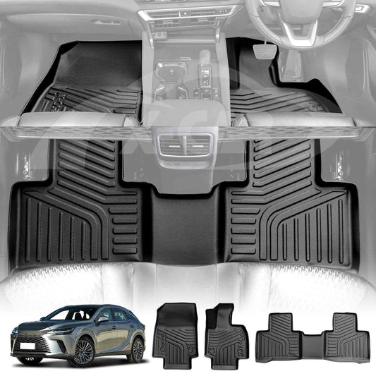 3D Floor Mats for Lexus RX350 RX350h RX500h 2022-Onwards Heavy Duty All Weather Car Waterproof Interior Protection Liner Set
