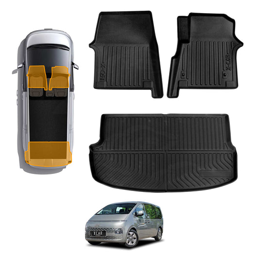 3D Floor Mats Boot Liner for Hyundai Staria and Staria Load 2021-Onwards All Weather Heavy Duty Cargo Car Trunk Luggage Tray