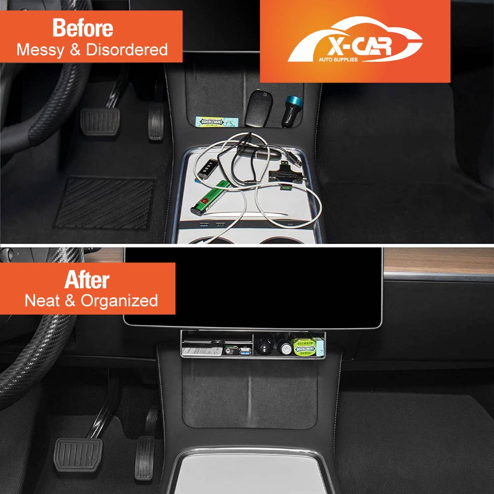 Tesla Model 3 2017-2023 and Model Y 2021-2025 Center Console Organizer Under Screen Storage Box Tray