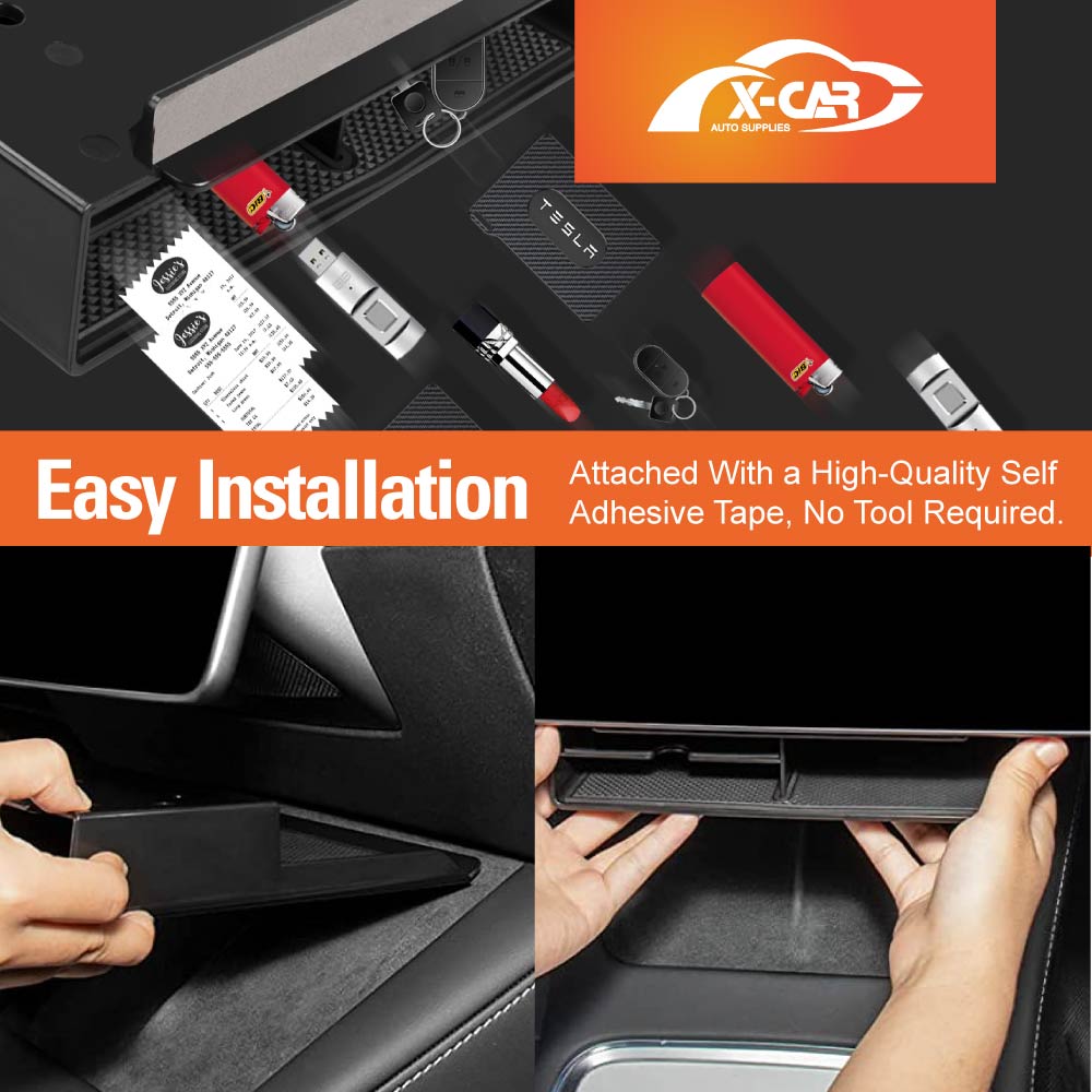 Tesla Model 3 2017-2023 and Model Y 2021-2025 Center Console Organizer Under Screen Storage Box Tray