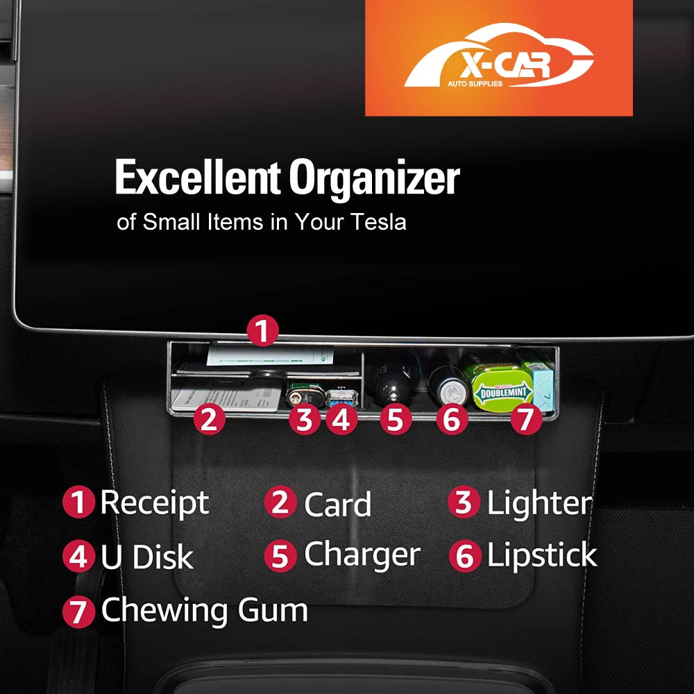 Tesla Model 3 2017-2023 and Model Y 2021-2025 Center Console Organizer Under Screen Storage Box Tray