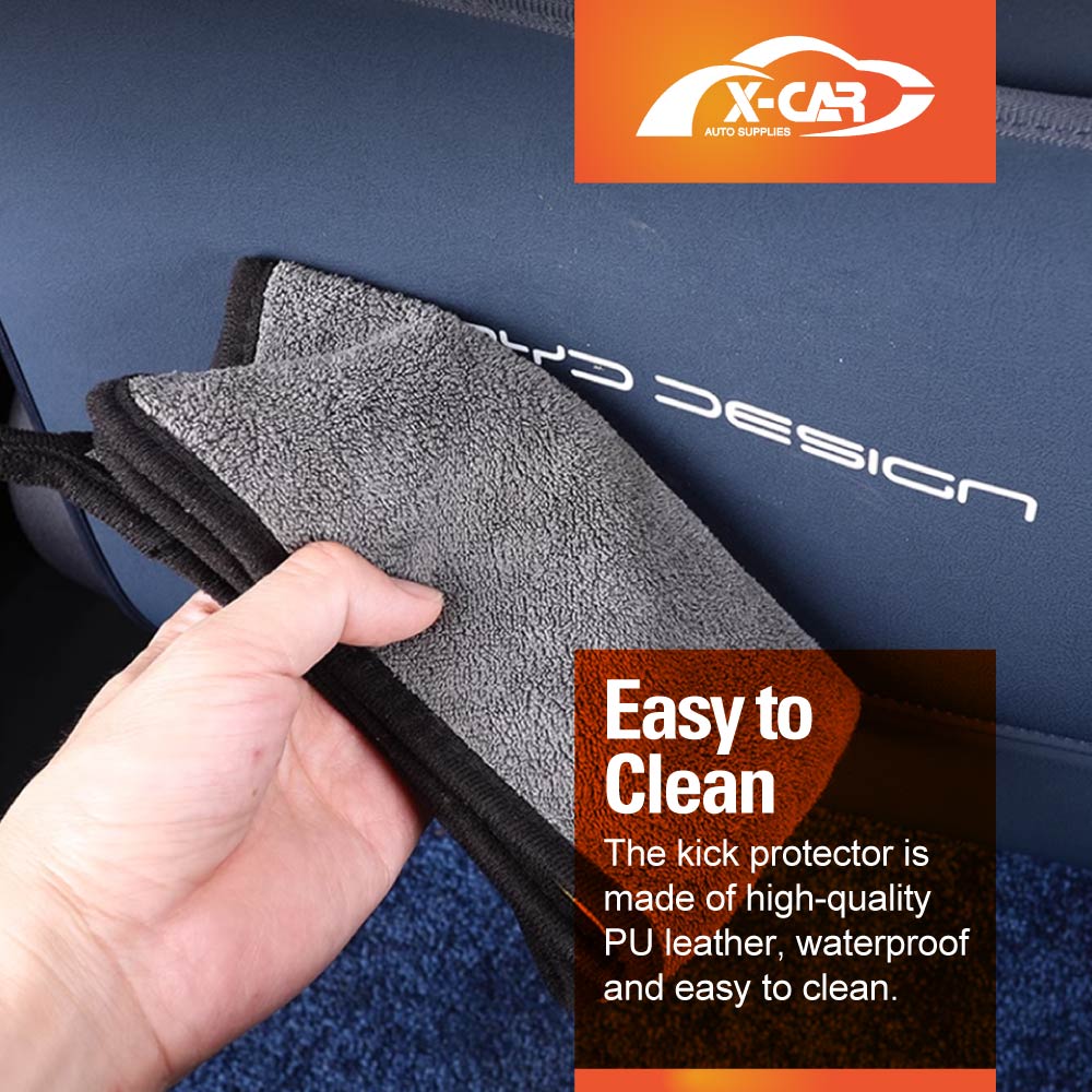 BYD Atto 3 2022-2025 Car Seat Back Protectors Anti-Kick Mats PU Leather Cover Set of 2