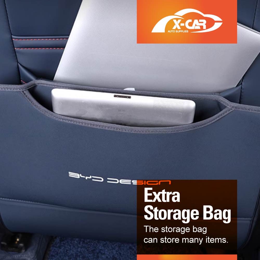 BYD Atto 3 2022-2025 Car Seat Back Protectors Anti-Kick Mats PU Leather Cover Set of 2