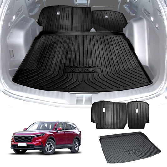 Boot Liner Set for Honda CR-V 5-Seat CRV 2023-Onwards All Weather Heavy Duty Car Trunk Back Seat Protector Cargo Kick Mats
