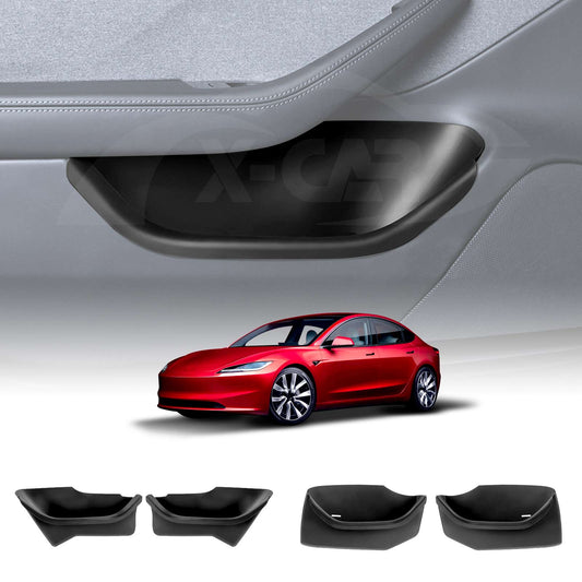 Tesla Model 3 Highland 2023-2025 Car Door Side Fully Cover Protector Storage Box Tray Organizer Accessories Front and Rear Set of 4