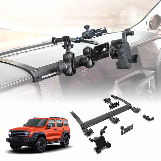 GWM Tank 300 2023-2025 Center Console Dash Integrated Bracket Mount Multi-function Walkie Talkie Two Way Radio Mobile Phone Holder Aluminium Alloy Accessories