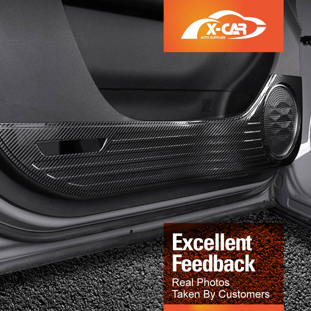 Anti Kick Car Door Panel For GWM Tank 300 2023-2025 Steel Protective Side Edge Protector Cover Guard Carbon Fibre Style
