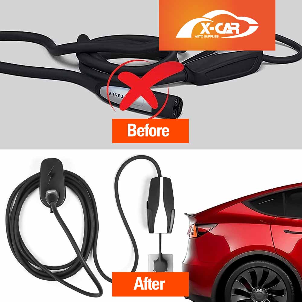 Charger Holder for Tesla Model Y L 6-Seat 2026-Onwards Charging Cable Organizer Wall Mount Adapter Connector with Chassis Bracket