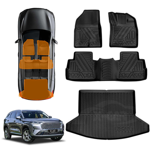3D Floor Mats Boot Liner for GWM Haval H6/H6 GT 2021-Onwards All Weather Heavy Duty Cargo Car Trunk Luggage Tray