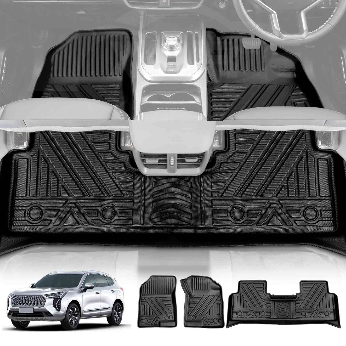 3D Customized Heavy Duty All Weather Car Mat Floor Liner Full Set Carpet for Haval Jolion 2021-2025